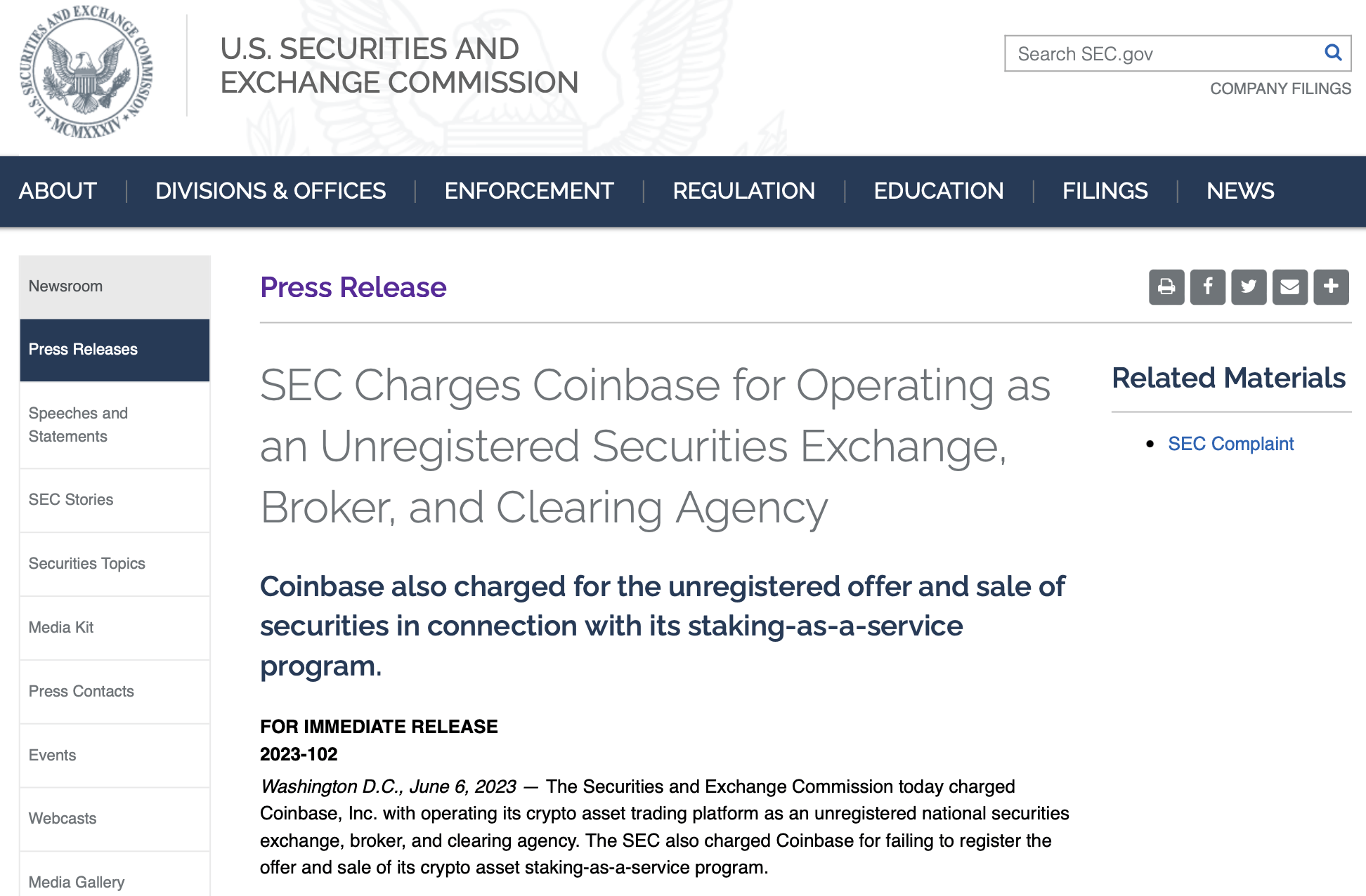 币圈监管风暴升级！币安之后<strong></p>
<p>币安软件</strong>，Coinbase也被美国SEC指控